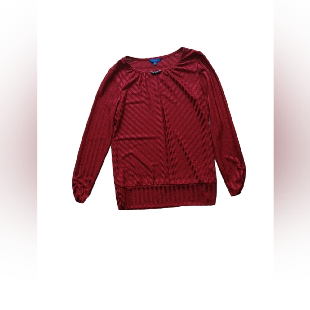 Apt.9 blouse women long sleeve size M color wine red